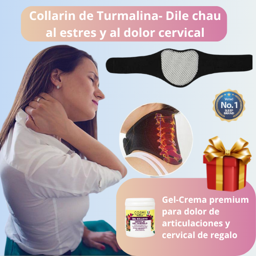 Collarín de Turmalina con Energía Natural + Gel de Alivio Cervical Inmediato