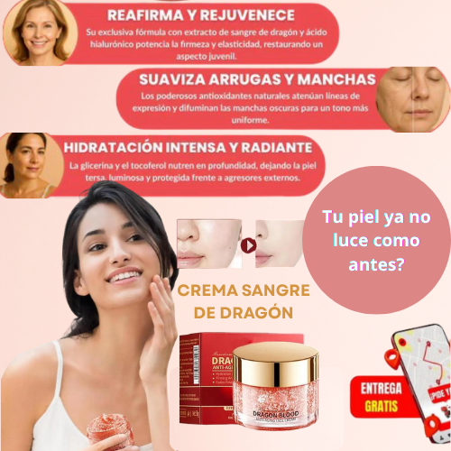 Crema Rejuvenecedora Sangre de Dragón (Oferta 2x1)- Mejora la piel de inmediato