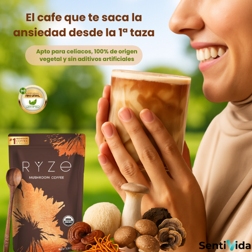 Café funcional con hongos. Sin ansiedad, sin inflamación. Solo bienestar real.