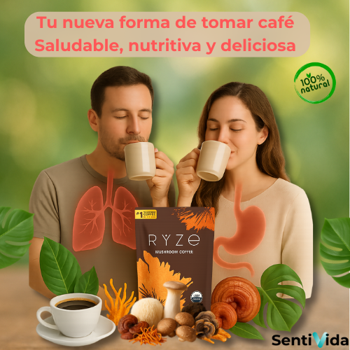 Café funcional con hongos. Sin ansiedad, sin inflamación. Solo bienestar real.